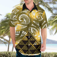 Matariki New Zealand Hawaiian Shirt NZ Niho Taniwha Maori New Year Yellow Galaxy