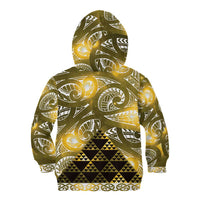 Matariki New Zealand Kid Hoodie NZ Niho Taniwha Maori New Year Yellow Galaxy