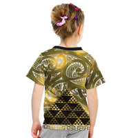 Matariki New Zealand Kid T Shirt NZ Niho Taniwha Maori New Year Yellow Galaxy
