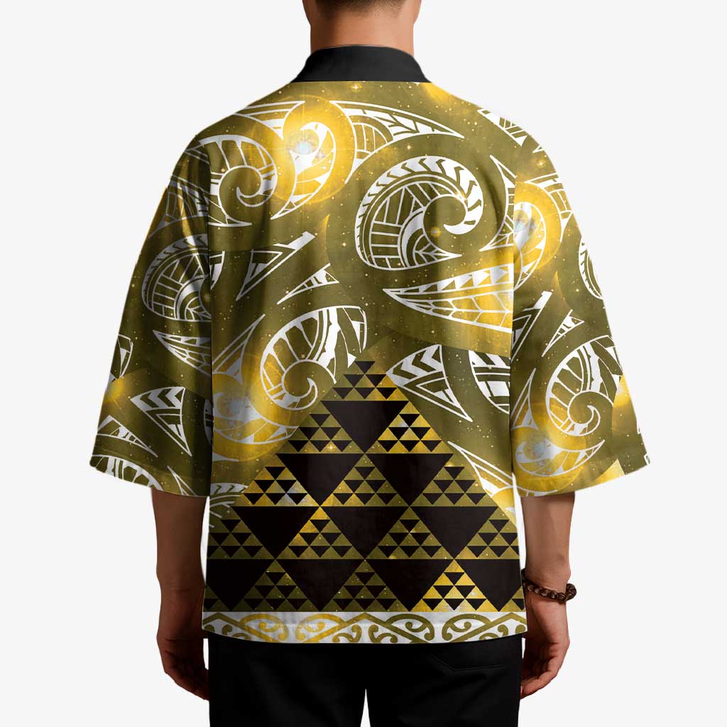 Matariki New Zealand Kimono NZ Niho Taniwha Maori New Year Yellow Galaxy
