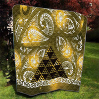 Matariki New Zealand Quilt NZ Niho Taniwha Maori New Year Yellow Galaxy