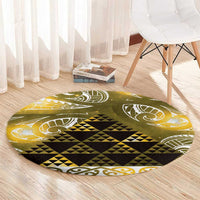 Matariki New Zealand Round Carpet NZ Niho Taniwha Maori New Year Yellow Galaxy