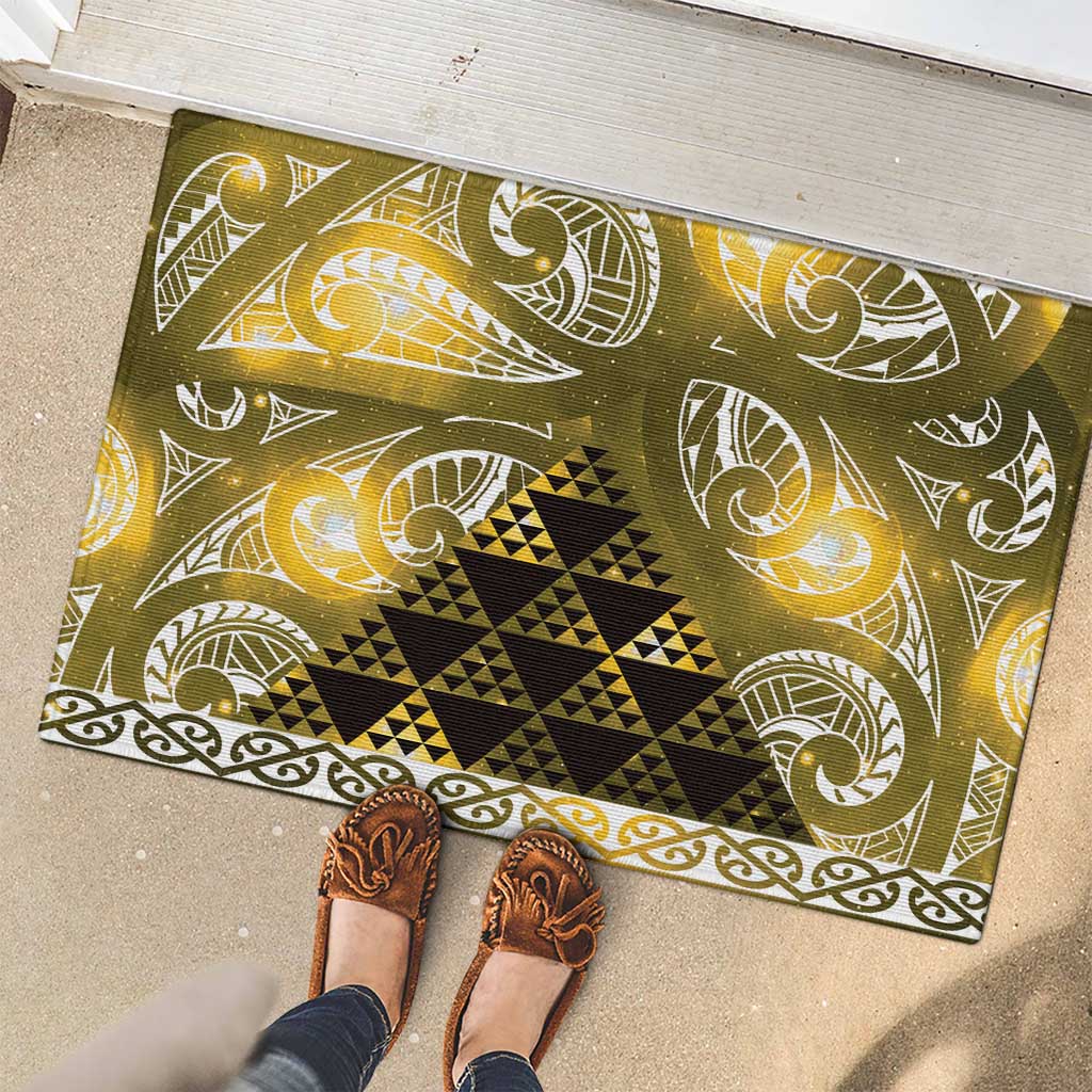 Matariki New Zealand Rubber Doormat NZ Niho Taniwha Maori New Year Yellow Galaxy
