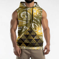 Matariki New Zealand Sleeveless Hoodie NZ Niho Taniwha Maori New Year Yellow Galaxy LT14 - Polynesian Pride