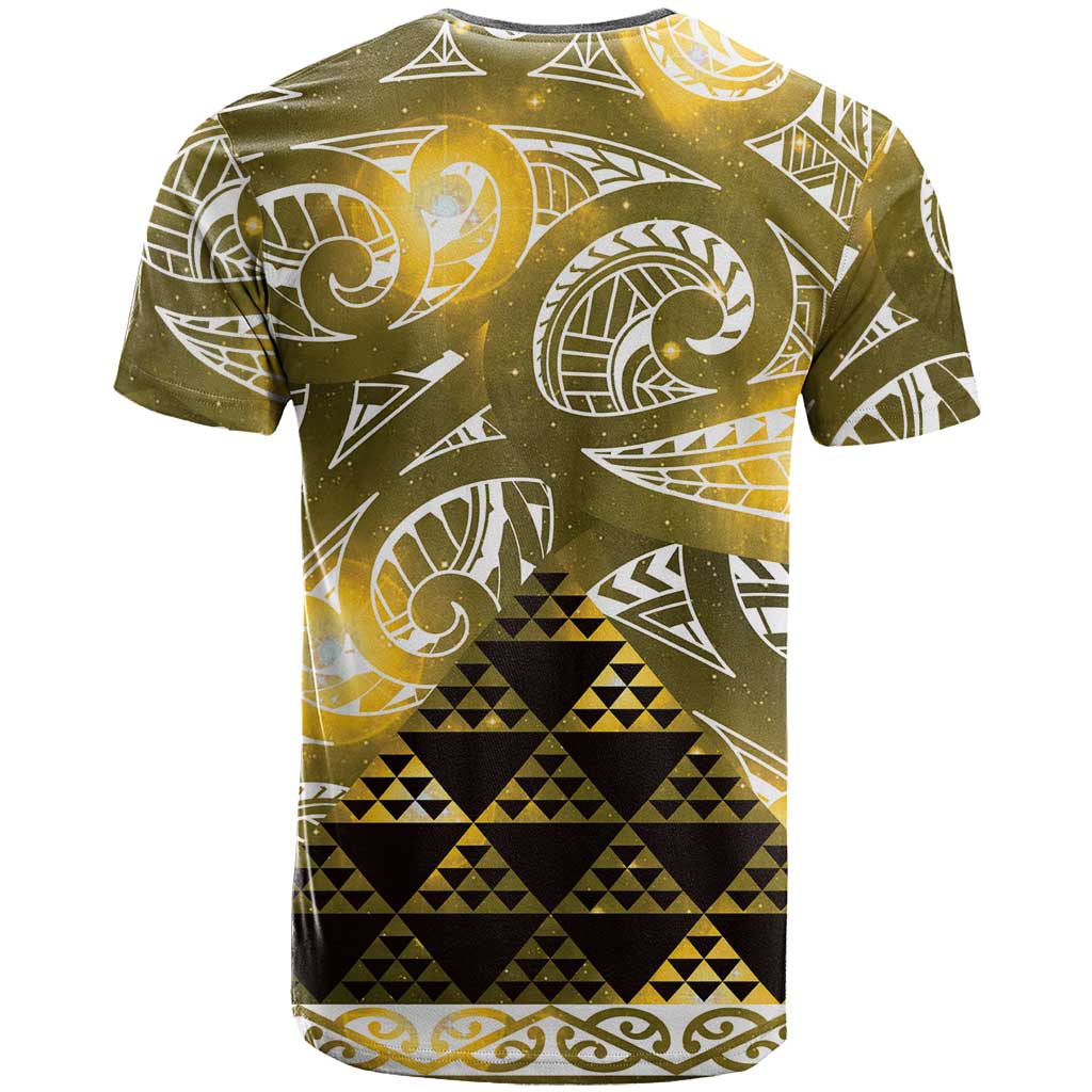 Matariki New Zealand T Shirt NZ Niho Taniwha Maori New Year Yellow Galaxy
