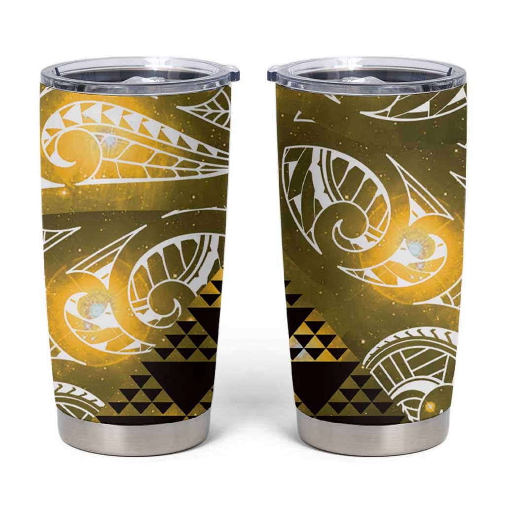 Matariki New Zealand Tumbler Cup NZ Niho Taniwha Maori New Year Yellow Galaxy