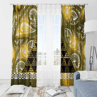 Matariki New Zealand Window Curtain NZ Niho Taniwha Maori New Year Yellow Galaxy