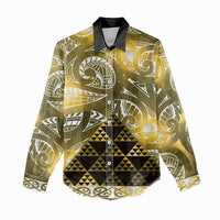 Matariki New Zealand Women Casual Shirt NZ Niho Taniwha Maori New Year Yellow Galaxy LT14 - Polynesian Pride
