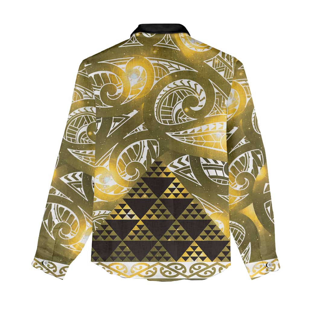 Matariki New Zealand Women Casual Shirt NZ Niho Taniwha Maori New Year Yellow Galaxy LT14 - Polynesian Pride