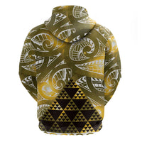 Matariki New Zealand Zip Hoodie NZ Niho Taniwha Maori New Year Yellow Galaxy