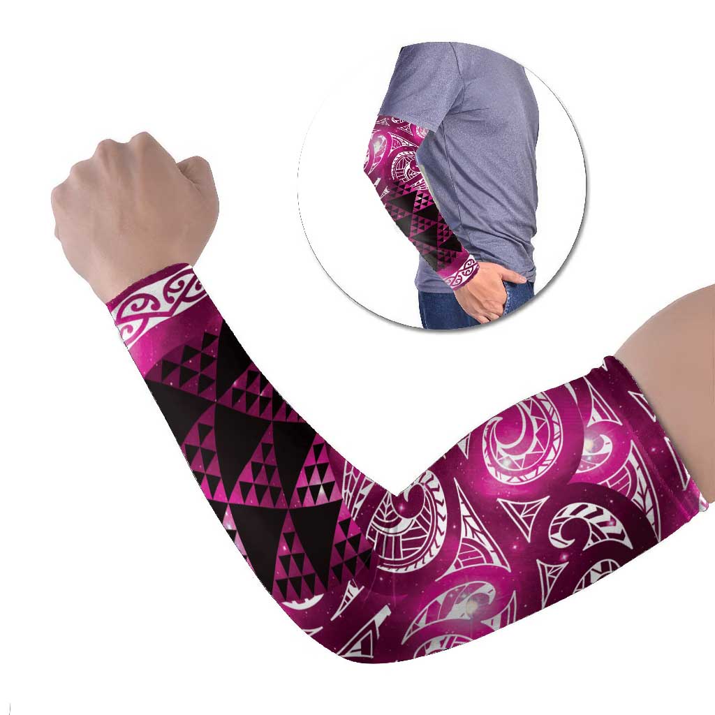 Matariki New Zealand Arm Sleeves NZ Niho Taniwha Maori New Year Pink Galaxy