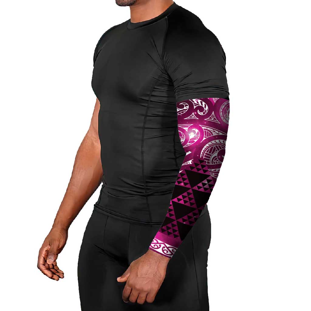 Matariki New Zealand Arm Sleeves NZ Niho Taniwha Maori New Year Pink Galaxy