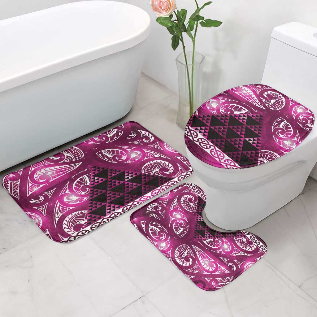 Matariki New Zealand Bathroom Set NZ Niho Taniwha Maori New Year Pink Galaxy