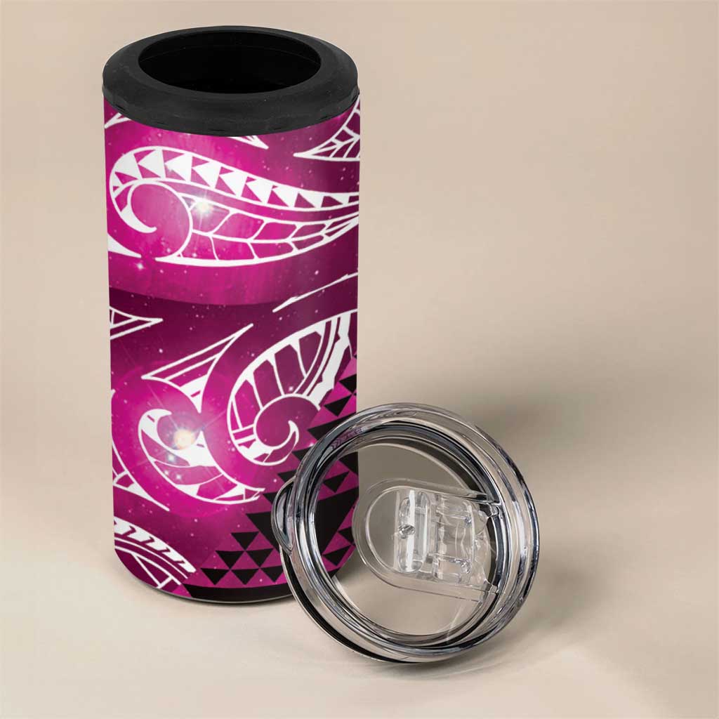 Matariki New Zealand 4 in 1 Can Cooler Tumbler NZ Niho Taniwha Maori New Year Pink Galaxy