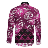 Matariki New Zealand Family Matching Off Shoulder Short Dress and Hawaiian Shirt NZ Niho Taniwha Maori New Year Pink Galaxy LT14 - Polynesian Pride