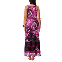 Matariki New Zealand Family Matching Tank Maxi Dress and Hawaiian Shirt NZ Niho Taniwha Maori New Year Pink Galaxy LT14 - Polynesian Pride