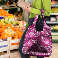 Matariki New Zealand Grocery Bag NZ Niho Taniwha Maori New Year Pink Galaxy