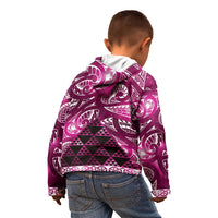 Matariki New Zealand Kid Hoodie NZ Niho Taniwha Maori New Year Pink Galaxy