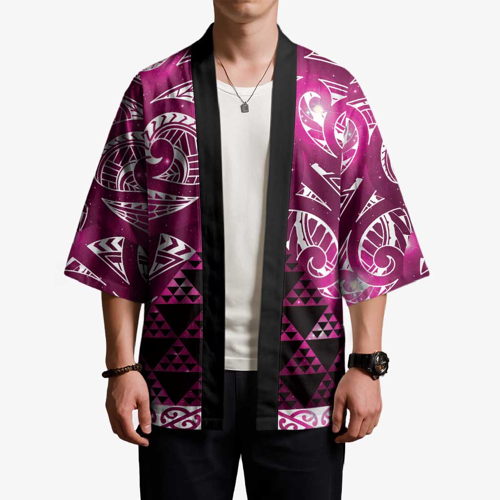 Matariki New Zealand Kimono NZ Niho Taniwha Maori New Year Pink Galaxy