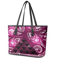 Matariki New Zealand Leather Tote Bag NZ Niho Taniwha Maori New Year Pink Galaxy