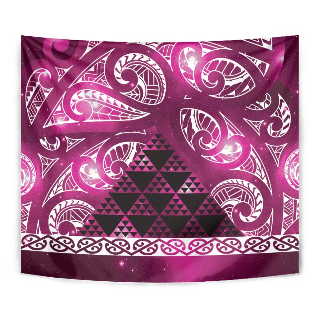 Matariki New Zealand Tapestry NZ Niho Taniwha Maori New Year Pink Galaxy