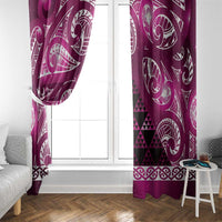 Matariki New Zealand Window Curtain NZ Niho Taniwha Maori New Year Pink Galaxy