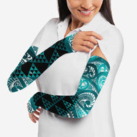 Matariki New Zealand Arm Sleeves NZ Niho Taniwha Maori New Year Cyan Galaxy