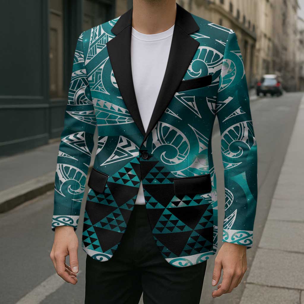 Matariki New Zealand Blazer NZ Niho Taniwha Maori New Year Cyan Galaxy