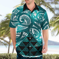 Matariki New Zealand Hawaiian Shirt NZ Niho Taniwha Maori New Year Cyan Galaxy