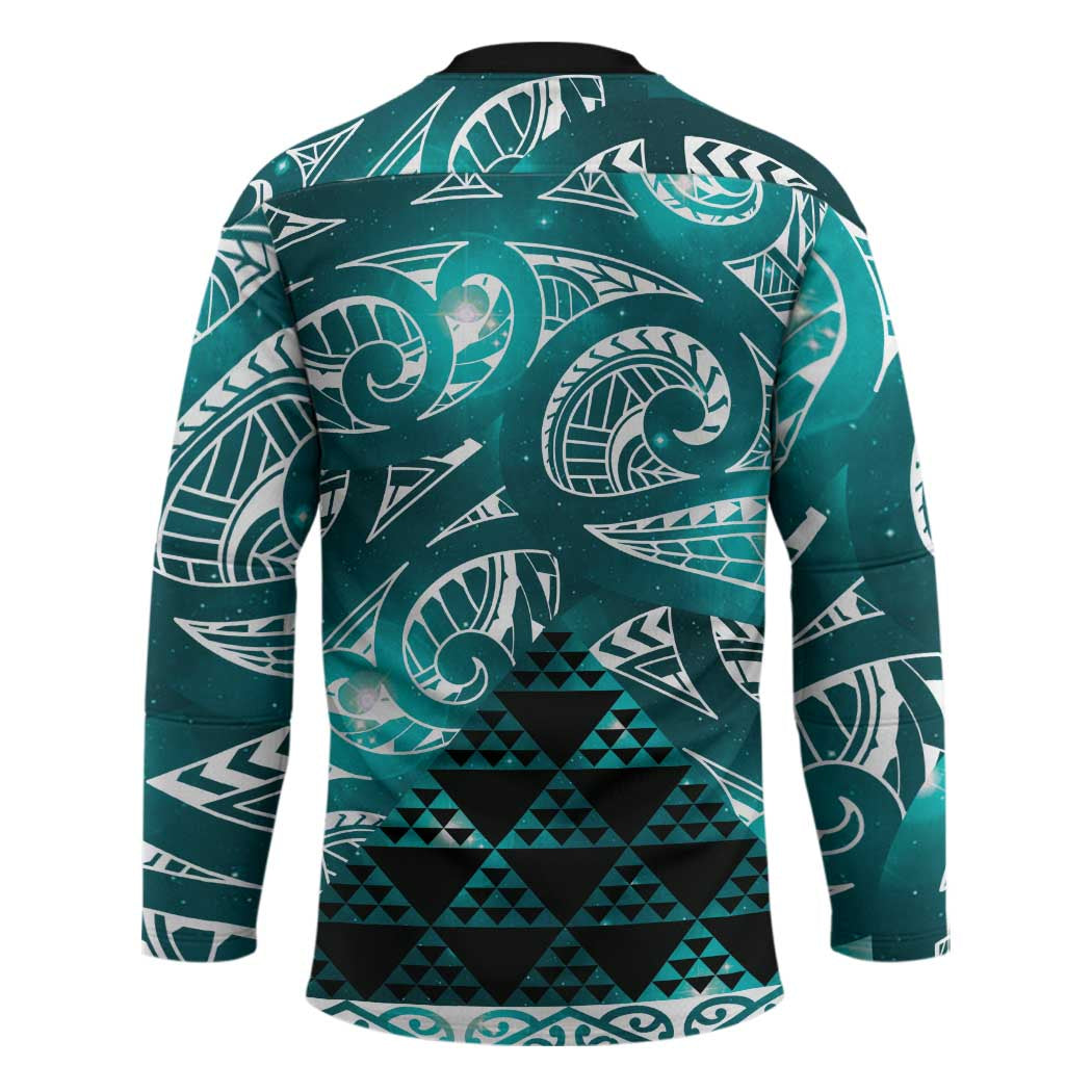 Matariki New Zealand Hockey Jersey NZ Niho Taniwha Maori New Year Cyan Galaxy