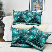 Matariki New Zealand Pillow Cover NZ Niho Taniwha Maori New Year Cyan Galaxy