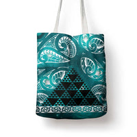 Matariki New Zealand Tote Bag NZ Niho Taniwha Maori New Year Cyan Galaxy