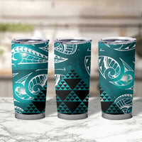Matariki New Zealand Tumbler Cup NZ Niho Taniwha Maori New Year Cyan Galaxy LT14 - Polynesian Pride