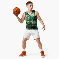 Matariki New Zealand Basketball Jersey NZ Niho Taniwha Maori New Year Green Galaxy