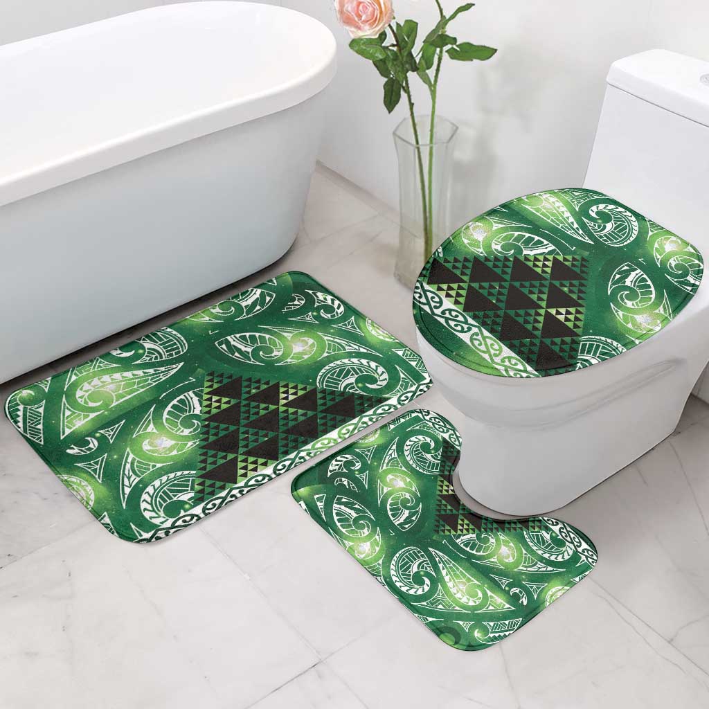 Matariki New Zealand Bathroom Set NZ Niho Taniwha Maori New Year Green Galaxy