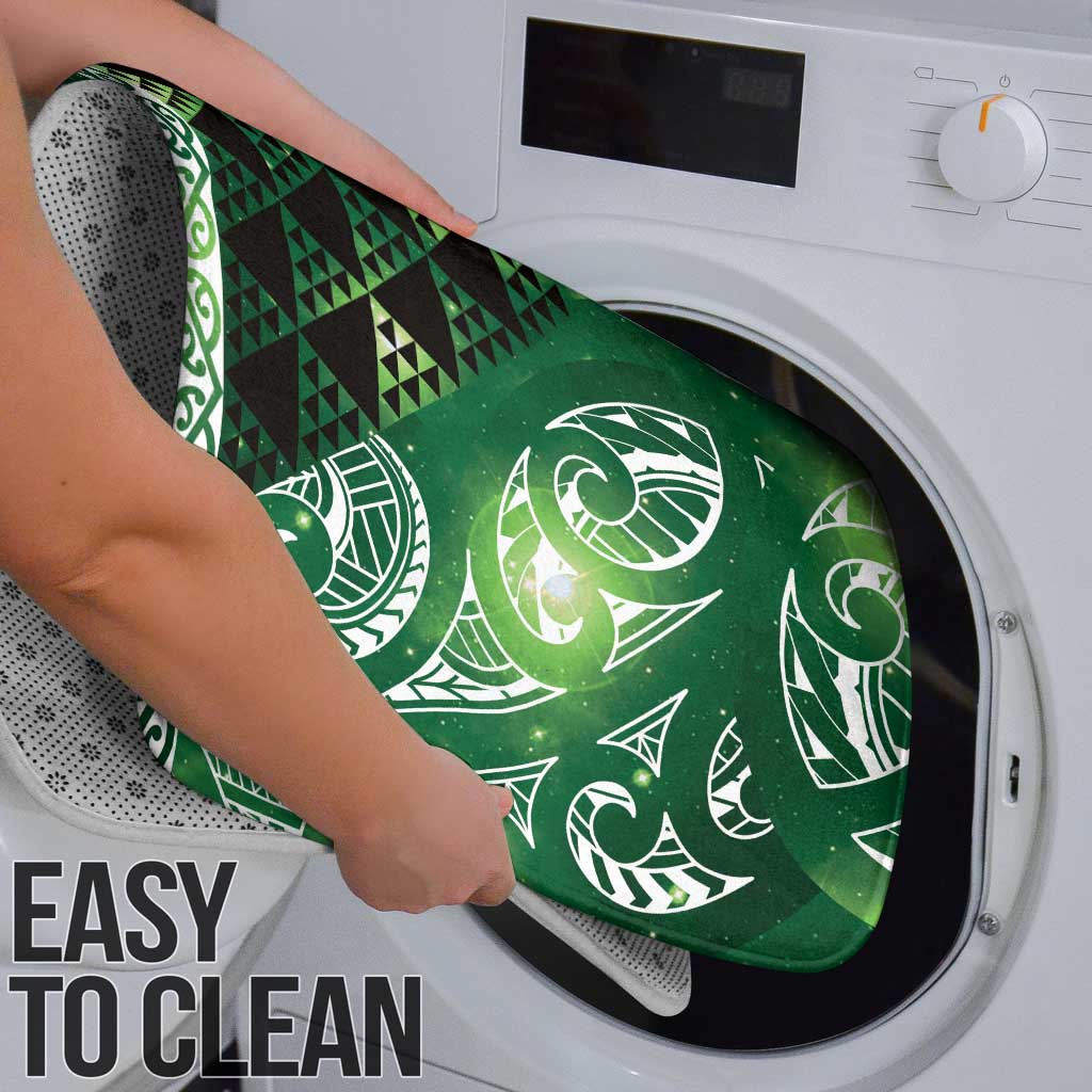 Matariki New Zealand Bathroom Set NZ Niho Taniwha Maori New Year Green Galaxy