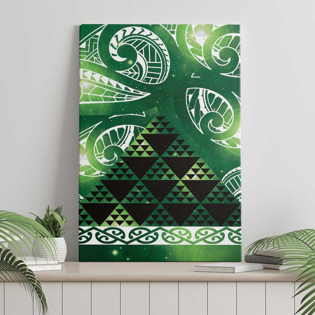 Matariki New Zealand Canvas Wall Art NZ Niho Taniwha Maori New Year Green Galaxy
