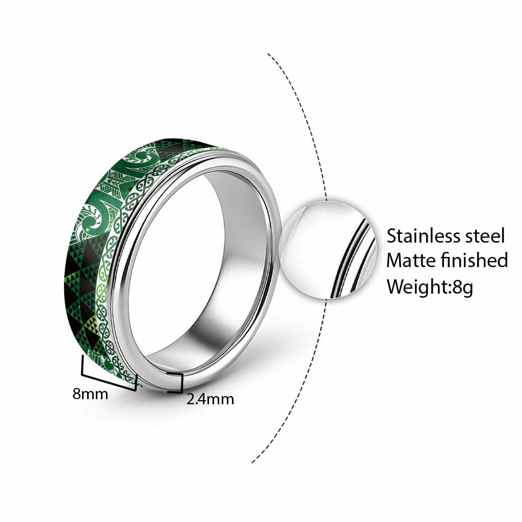 Matariki New Zealand Classic Ring NZ Niho Taniwha Maori New Year Green Galaxy