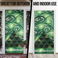 Matariki New Zealand Door Cover NZ Niho Taniwha Maori New Year Green Galaxy