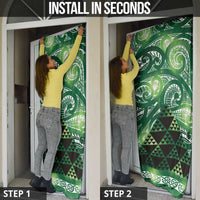 Matariki New Zealand Door Cover NZ Niho Taniwha Maori New Year Green Galaxy