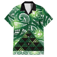 Matariki New Zealand Family Matching Mermaid Dress and Hawaiian Shirt NZ Niho Taniwha Maori New Year Green Galaxy LT14 Dad's Shirt - Short Sleeve Green - Polynesian Pride