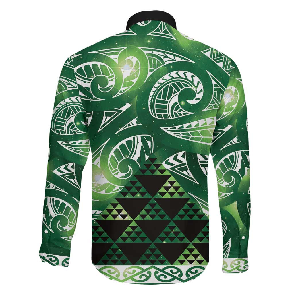 Matariki New Zealand Family Matching Puletasi and Hawaiian Shirt NZ Niho Taniwha Maori New Year Green Galaxy LT14 - Polynesian Pride