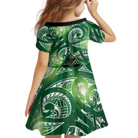 Matariki New Zealand Family Matching Tank Maxi Dress and Hawaiian Shirt NZ Niho Taniwha Maori New Year Green Galaxy LT14 - Polynesian Pride