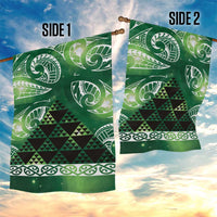 Matariki New Zealand Garden Flag NZ Niho Taniwha Maori New Year Green Galaxy