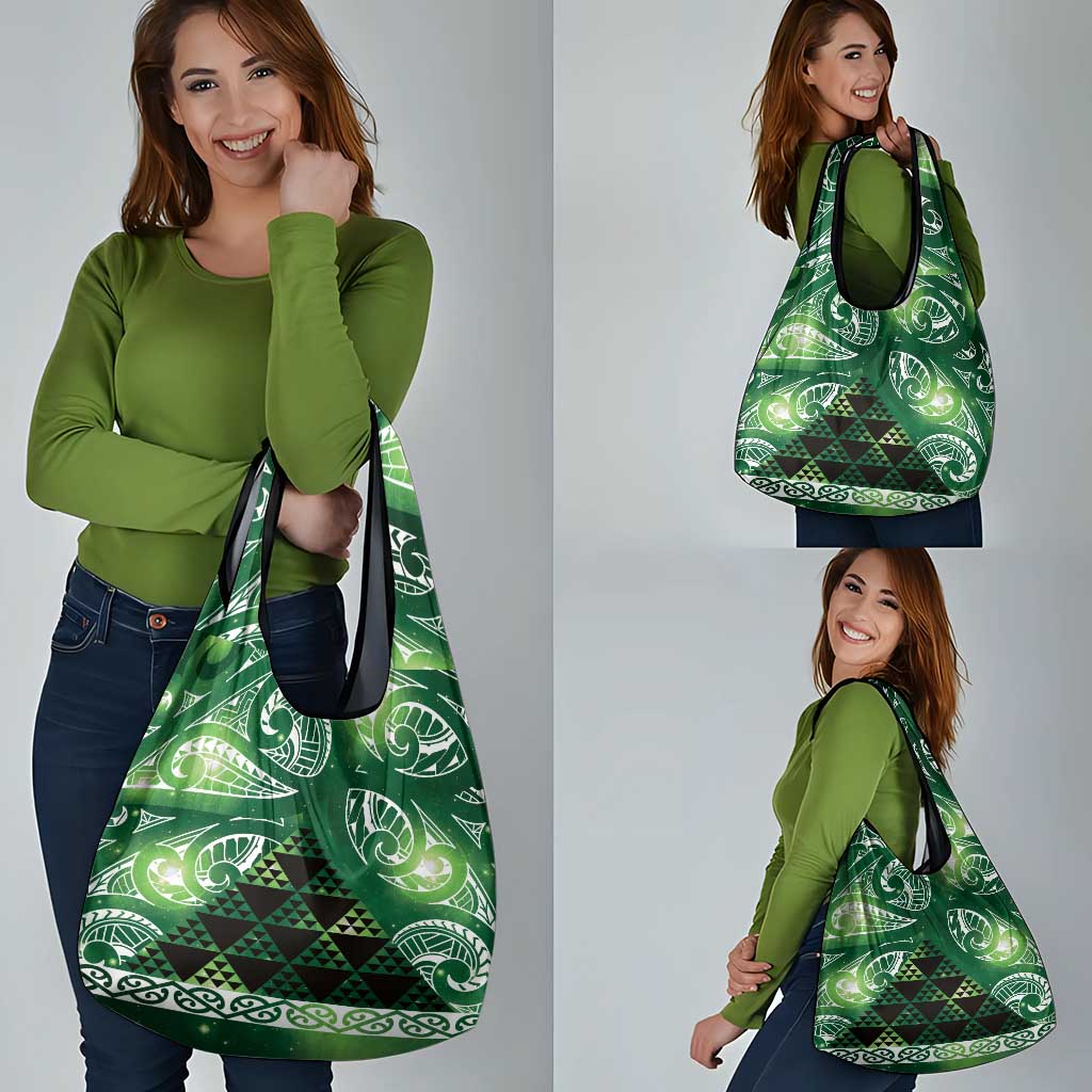 Matariki New Zealand Grocery Bag NZ Niho Taniwha Maori New Year Green Galaxy