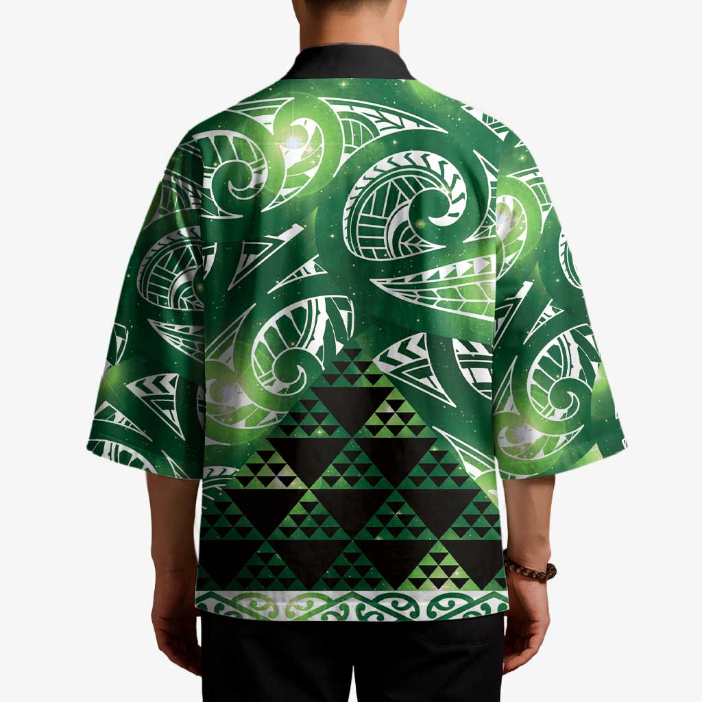 Matariki New Zealand Kimono NZ Niho Taniwha Maori New Year Green Galaxy