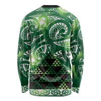 Matariki New Zealand Long Sleeve Shirt NZ Niho Taniwha Maori New Year Green Galaxy