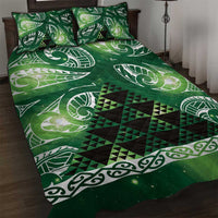 Matariki New Zealand Quilt Bed Set NZ Niho Taniwha Maori New Year Green Galaxy