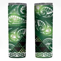 Matariki New Zealand Skinny Tumbler NZ Niho Taniwha Maori New Year Green Galaxy LT14 Green - Polynesian Pride