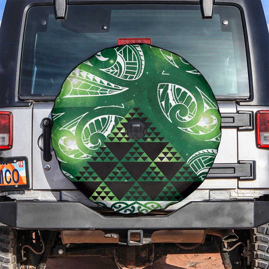Matariki New Zealand Spare Tire Cover NZ Niho Taniwha Maori New Year Green Galaxy LT14 Green - Polynesian Pride